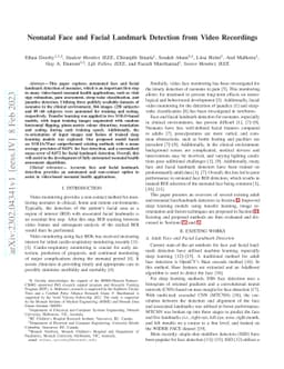 Neonatal Face and Facial Landmark Detection from Video Recordings
