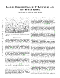 Learning Dynamical Systems by Leveraging Data from Similar Systems