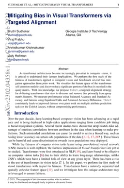 Mitigating Bias in Visual Transformers via Targeted Alignment