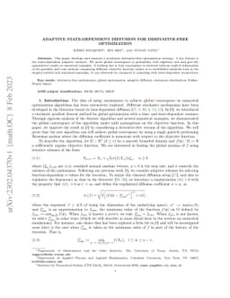 Adaptive State-Dependent Diffusion for Derivative-Free Optimization