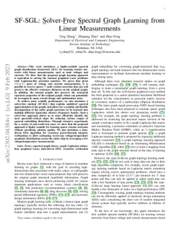 SF-SGL: Solver-Free Spectral Graph Learning from Linear Measurements