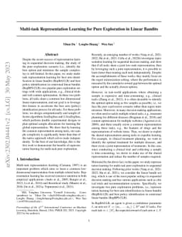 Multi-task Representation Learning for Pure Exploration in Linear
  Bandits