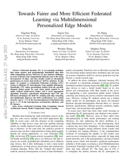 Towards Fairer and More Efficient Federated Learning via
  Multidimensional Personalized Edge Models