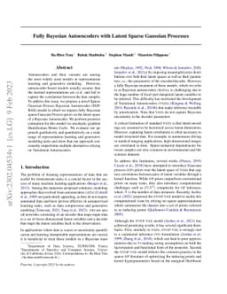 Fully Bayesian Autoencoders with Latent Sparse Gaussian Processes