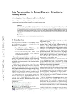 Data Augmentation for Robust Character Detection in Fantasy Novels