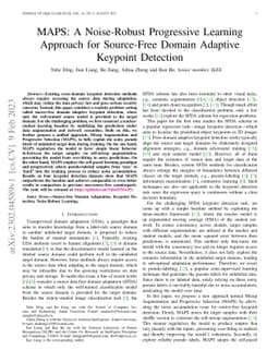 MAPS: A Noise-Robust Progressive Learning Approach for Source-Free
  Domain Adaptive Keypoint Detection