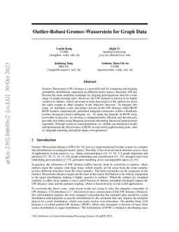 Outlier-Robust Gromov-Wasserstein for Graph Data