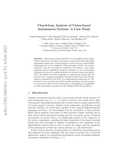 Closed-loop Analysis of Vision-based Autonomous Systems: A Case Study