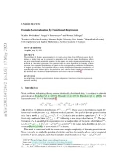 Domain Generalization by Functional Regression