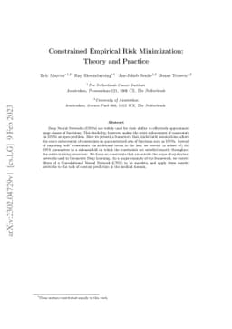Constrained Empirical Risk Minimization: Theory and Practice