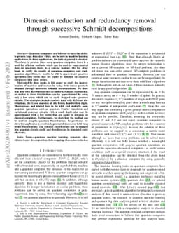 Dimension reduction and redundancy removal through successive Schmidt
  decompositions