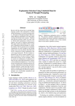 Explanation Selection Using Unlabeled Data for Chain-of-Thought
  Prompting