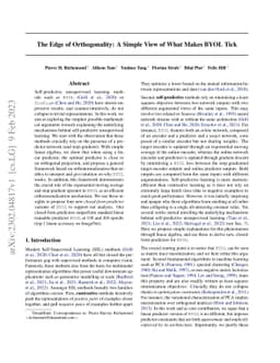 The Edge of Orthogonality: A Simple View of What Makes BYOL Tick
