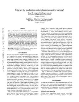 What are the mechanisms underlying metacognitive learning?