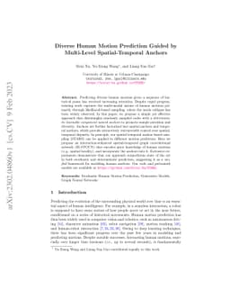 Diverse Human Motion Prediction Guided by Multi-Level Spatial-Temporal
  Anchors