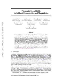 Polynomial Neural Fields for Subband Decomposition and Manipulation