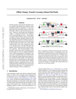 Offsite-Tuning: Transfer Learning without Full Model