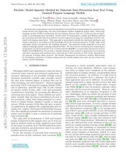 Flexible, Model-Agnostic Method for Materials Data Extraction from Text
  Using General Purpose Language Models
