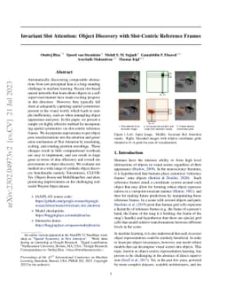 Invariant Slot Attention: Object Discovery with Slot-Centric Reference
  Frames