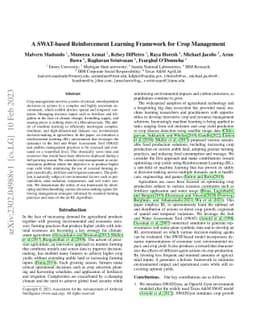 A SWAT-based Reinforcement Learning Framework for Crop Management