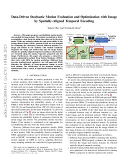 Data-Driven Stochastic Motion Evaluation and Optimization with Image by
  Spatially-Aligned Temporal Encoding