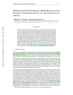Making Substitute Models More Bayesian Can Enhance Transferability of
  Adversarial Examples