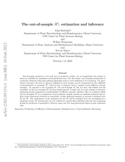 The out-of-sample $R^2$: estimation and inference
