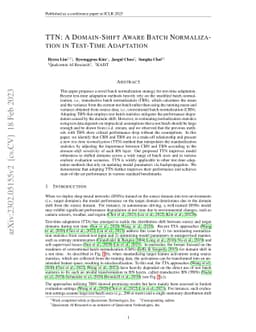 TTN: A Domain-Shift Aware Batch Normalization in Test-Time Adaptation