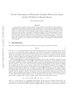 On the Convergence of Stochastic Gradient Descent for Linear Inverse
  Problems in Banach Spaces