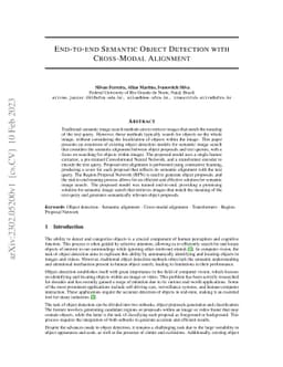 End-to-end Semantic Object Detection with Cross-Modal Alignment