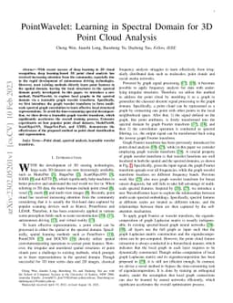 PointWavelet: Learning in Spectral Domain for 3D Point Cloud Analysis