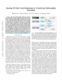 Boosting 3D Point Cloud Registration by Transferring Multi-modality
  Knowledge