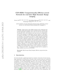CEN-HDR: Computationally Efficient neural Network for real-time High
  Dynamic Range imaging