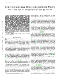 Removing Structured Noise with Diffusion Models