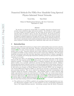 Numerical Methods For PDEs Over Manifolds Using Spectral Physics
  Informed Neural Networks