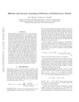 Efficient and Accurate Learning of Mixtures of Plackett-Luce Models
