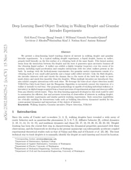 Deep Learning Based Object Tracking in Walking Droplet and Granular
  Intruder Experiments