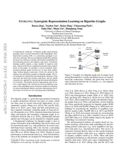 STERLING: Synergistic Representation Learning on Bipartite Graphs
