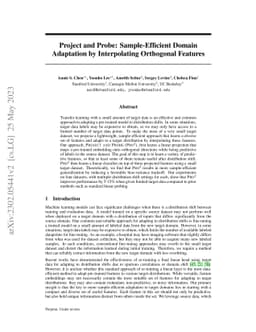 Project and Probe: Sample-Efficient Domain Adaptation by Interpolating
  Orthogonal Features