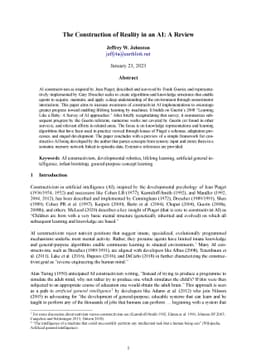 The Construction of Reality in an AI: A Review