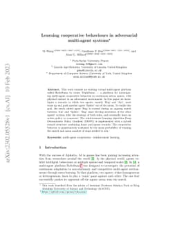 Learning cooperative behaviours in adversarial multi-agent systems