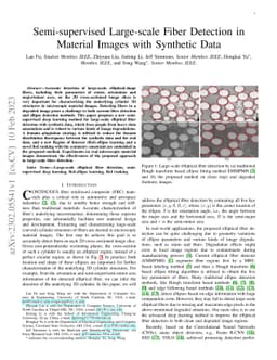 Semi-supervised Large-scale Fiber Detection in Material Images with
  Synthetic Data
