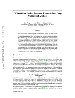 Differentiable Outlier Detection Enable Robust Deep Multimodal Analysis