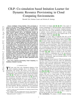 CILP: Co-simulation based Imitation Learner for Dynamic Resource
  Provisioning in Cloud Computing Environments