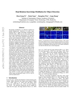 Dual Relation Knowledge Distillation for Object Detection