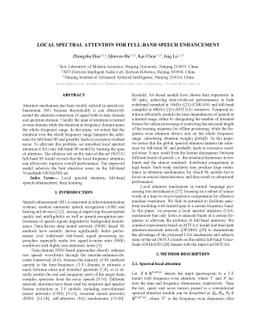 Local spectral attention for full-band speech enhancement