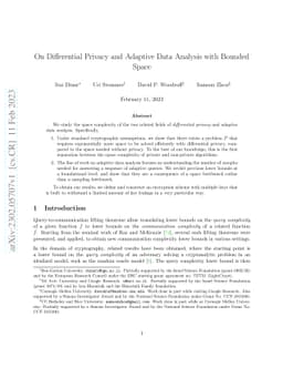 On Differential Privacy and Adaptive Data Analysis with Bounded Space
