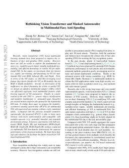 Rethinking Vision Transformer and Masked Autoencoder in Multimodal Face
  Anti-Spoofing