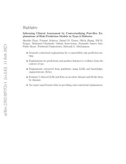 Informing clinical assessment by contextualizing post-hoc explanations
  of risk prediction models in type-2 diabetes