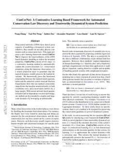 ConCerNet: A Contrastive Learning Based Framework for Automated
  Conservation Law Discovery and Trustworthy Dynamical System Prediction